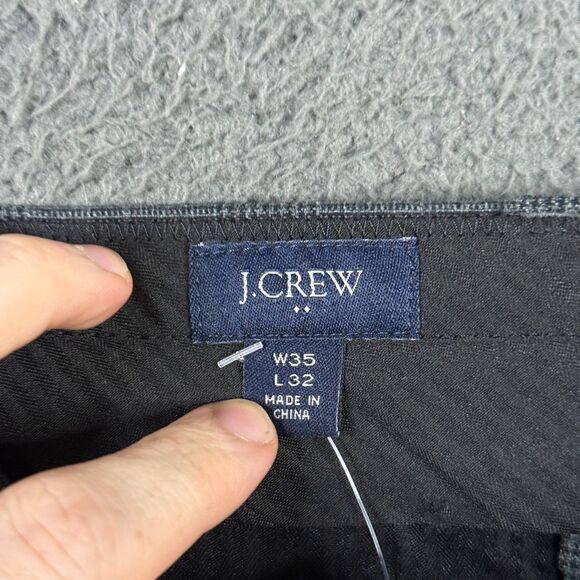 J Crew Pants Mens 35x32 Gray Plaid Thompson Classic Fit Chinos Preppy NWT - Picture 3 of 15